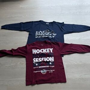 Reebok Kids Long Sleeve Tees - Maroon and Navy